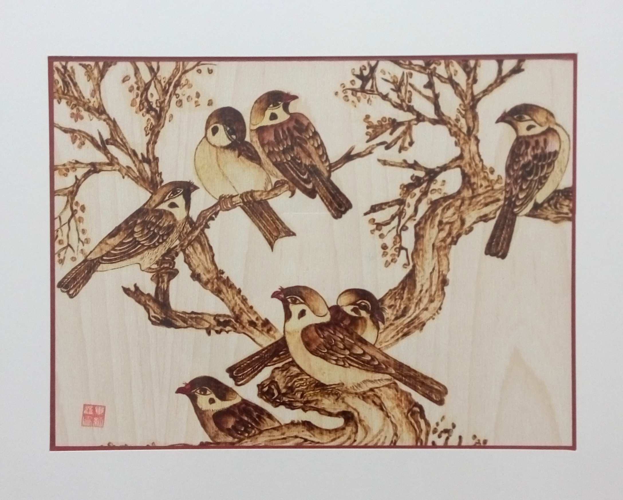 非遗手工木板烙画--《七.